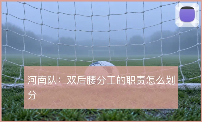 河南队：双后腰分工的职责怎么划分